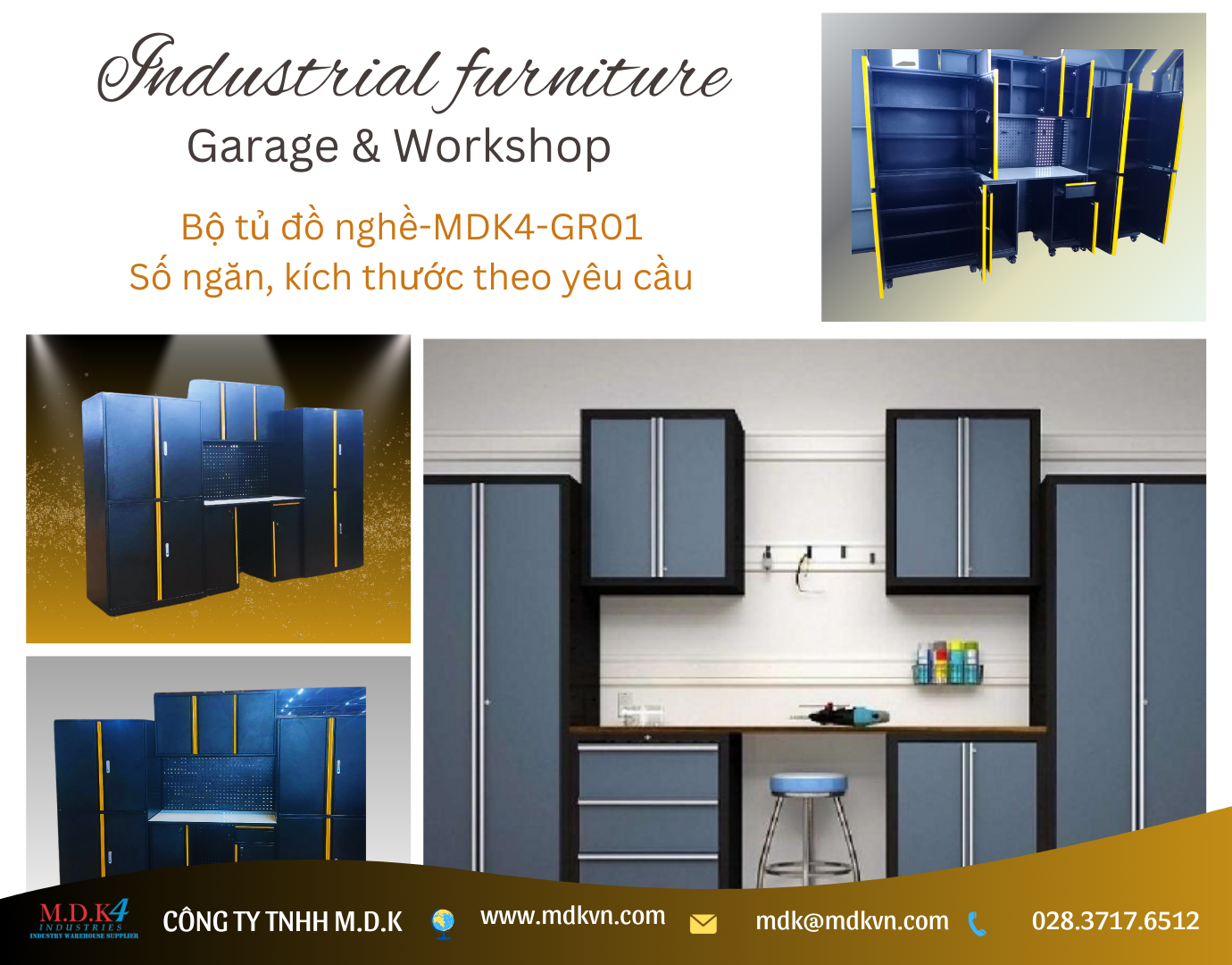 Bộ tủ đồ nghề garage MDK4-GR3600